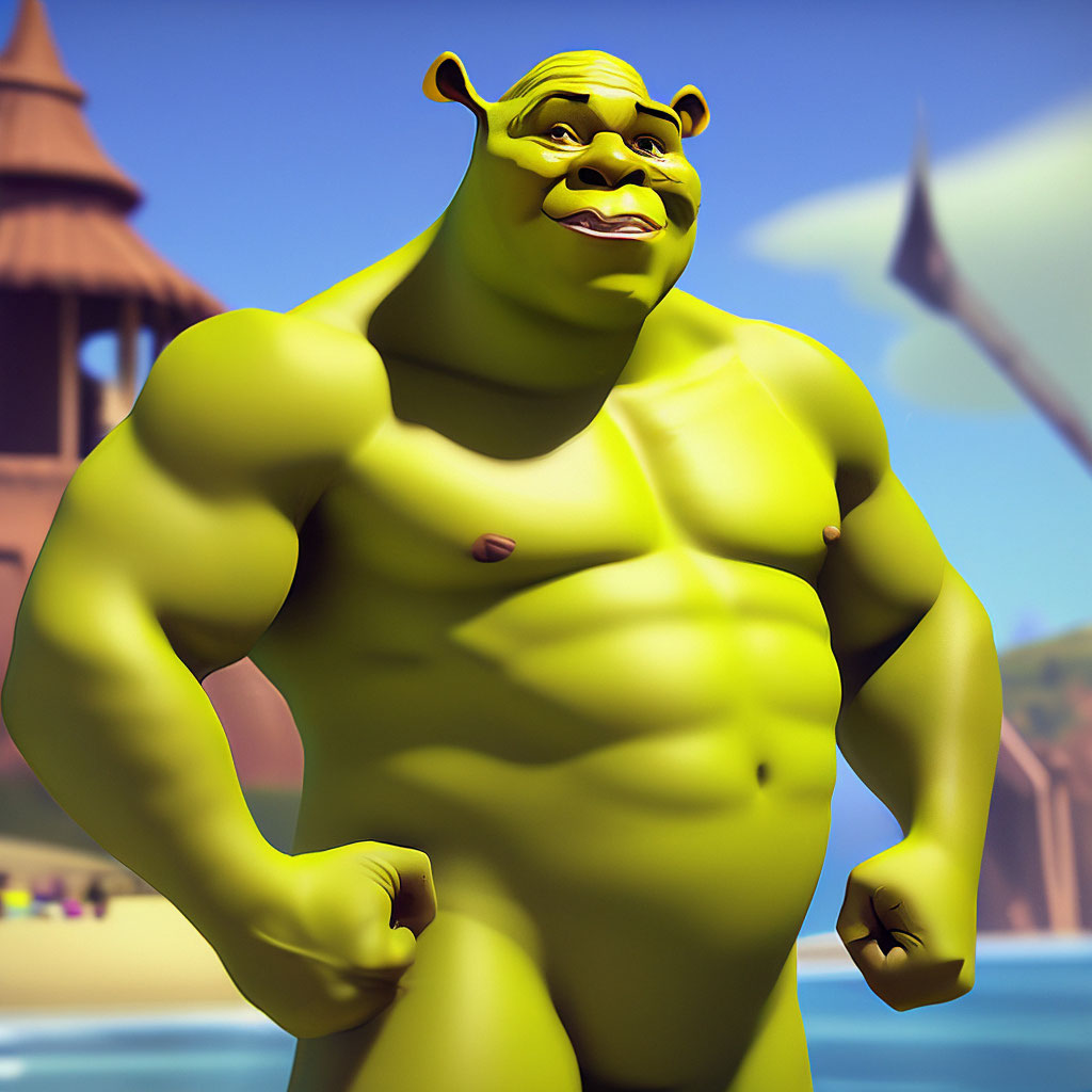 Shrek in a bikini with boob