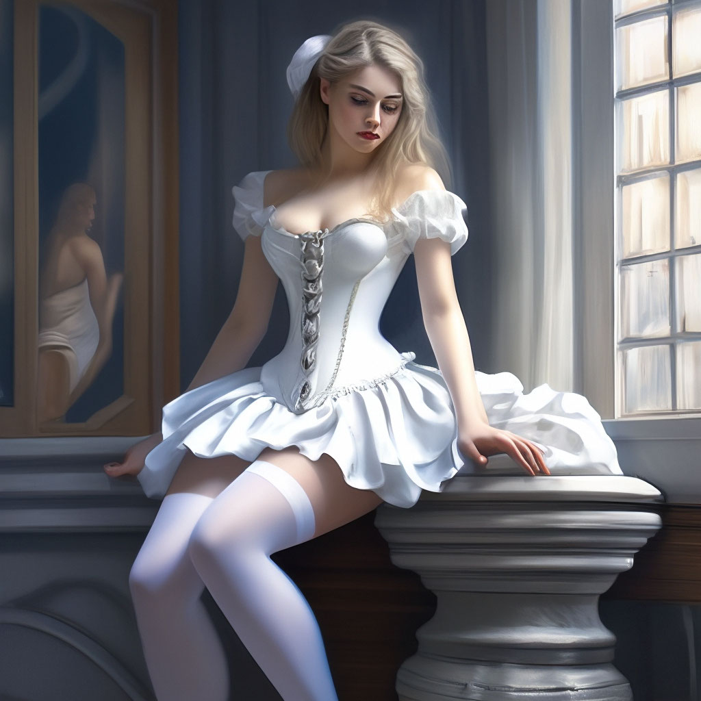 Девушка в белом белье Stock-Foto | Adobe Stock