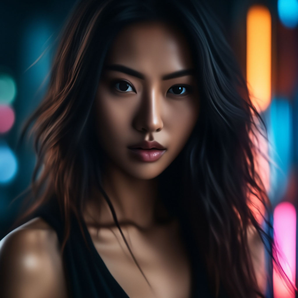 Женщина азиатка» — создано в Шедевруме