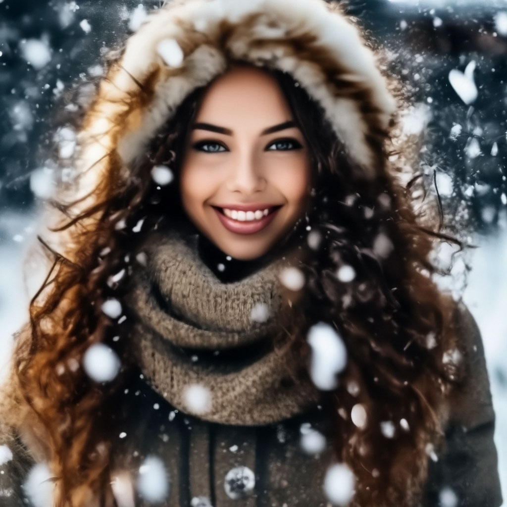 Зима очень красивая девушка …» — создано в Шедевруме