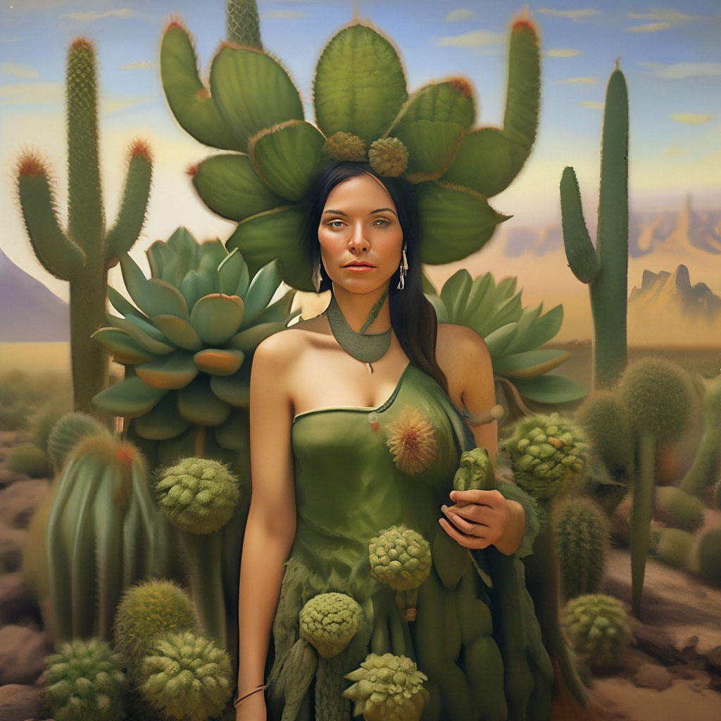 Cactus woman"  image created in Shedevrum