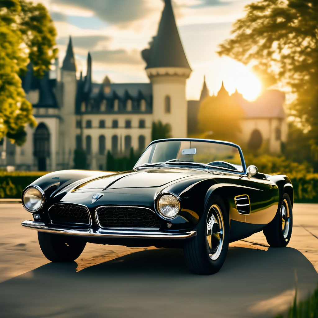 Черная bmw 507 на фоне замка, ретро авто, … | Mikhail M.» — Шедеврум