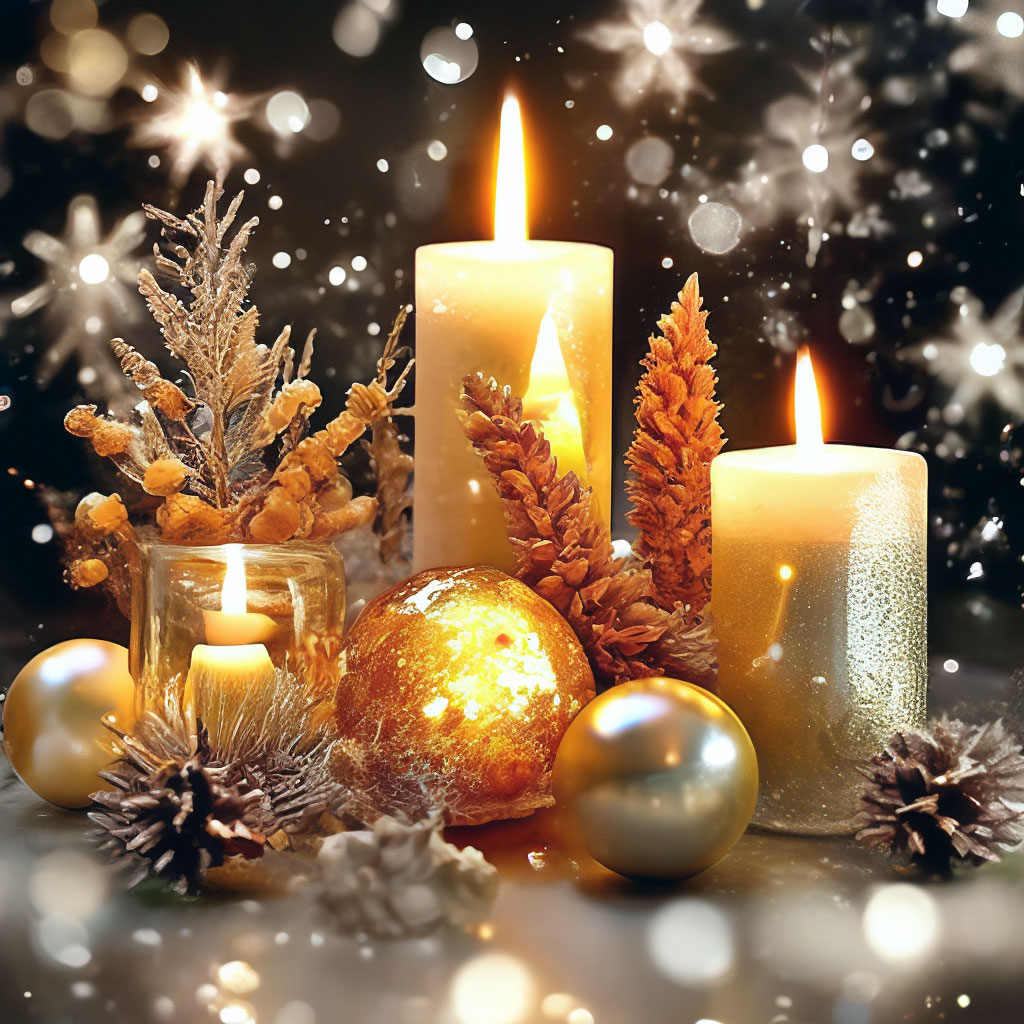 Эффектные новогодние свечи и подсвечники