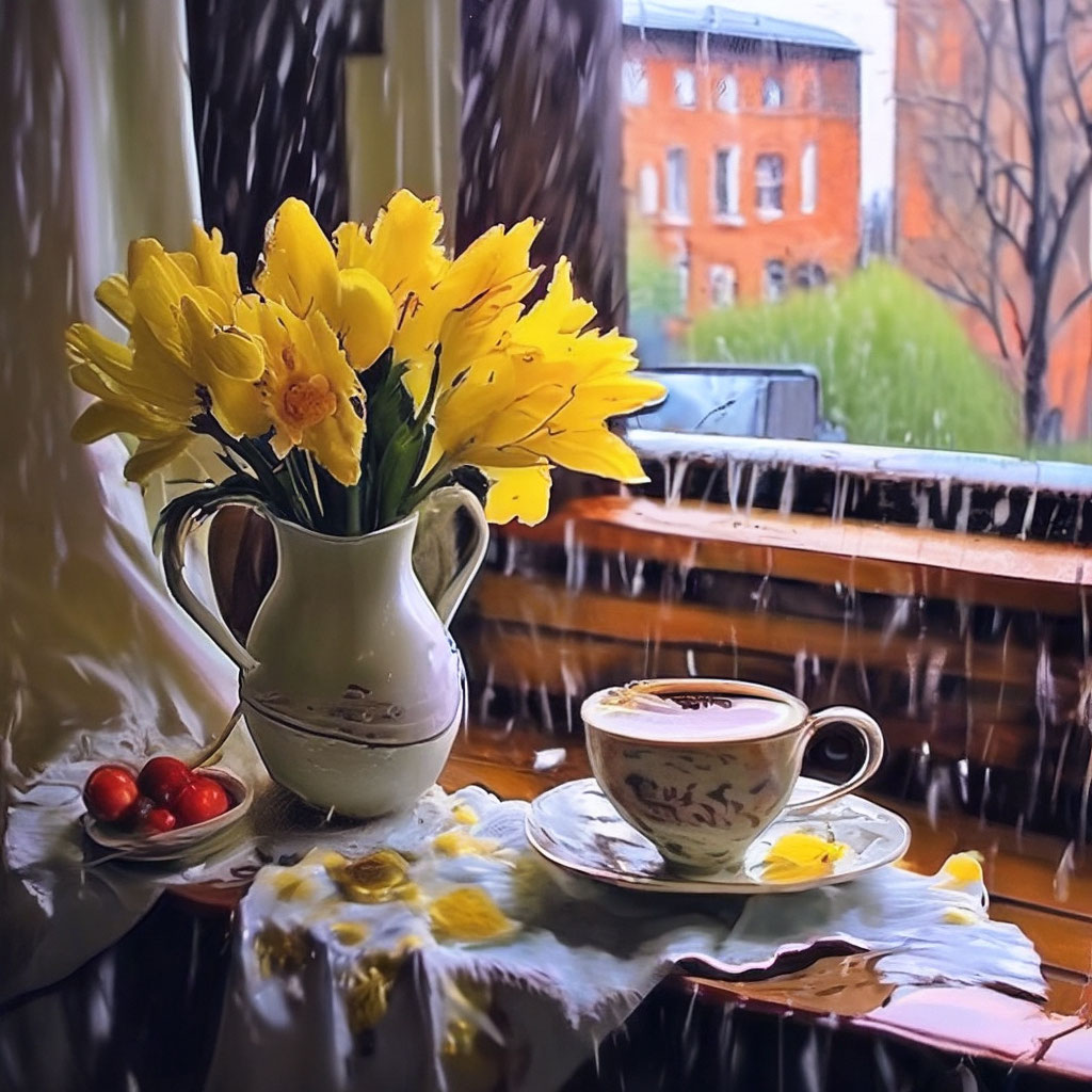 Приятное и доброе дождливое утро» — создано в Шедевруме