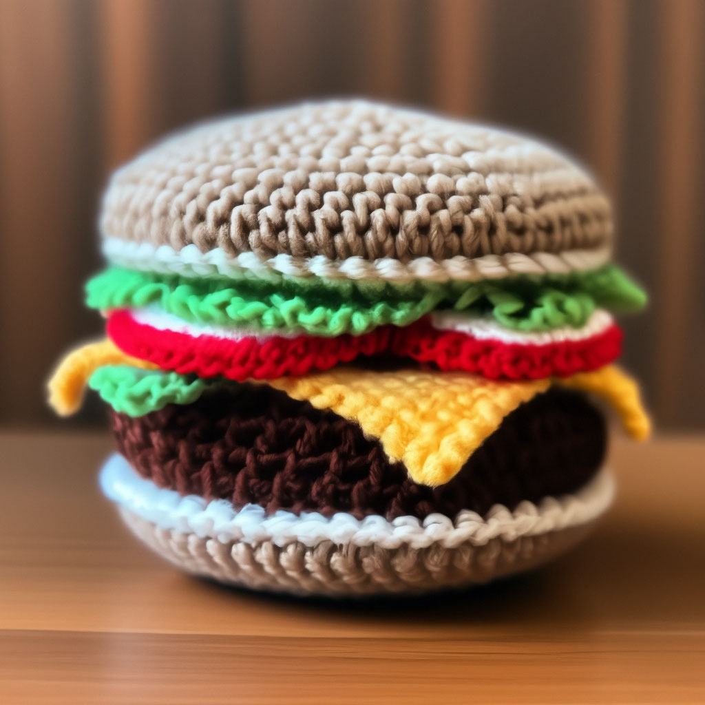 Вязаный гамбургер | Вязание крючком, бесплатная схема, фото : витамин-п-байкальский.рф