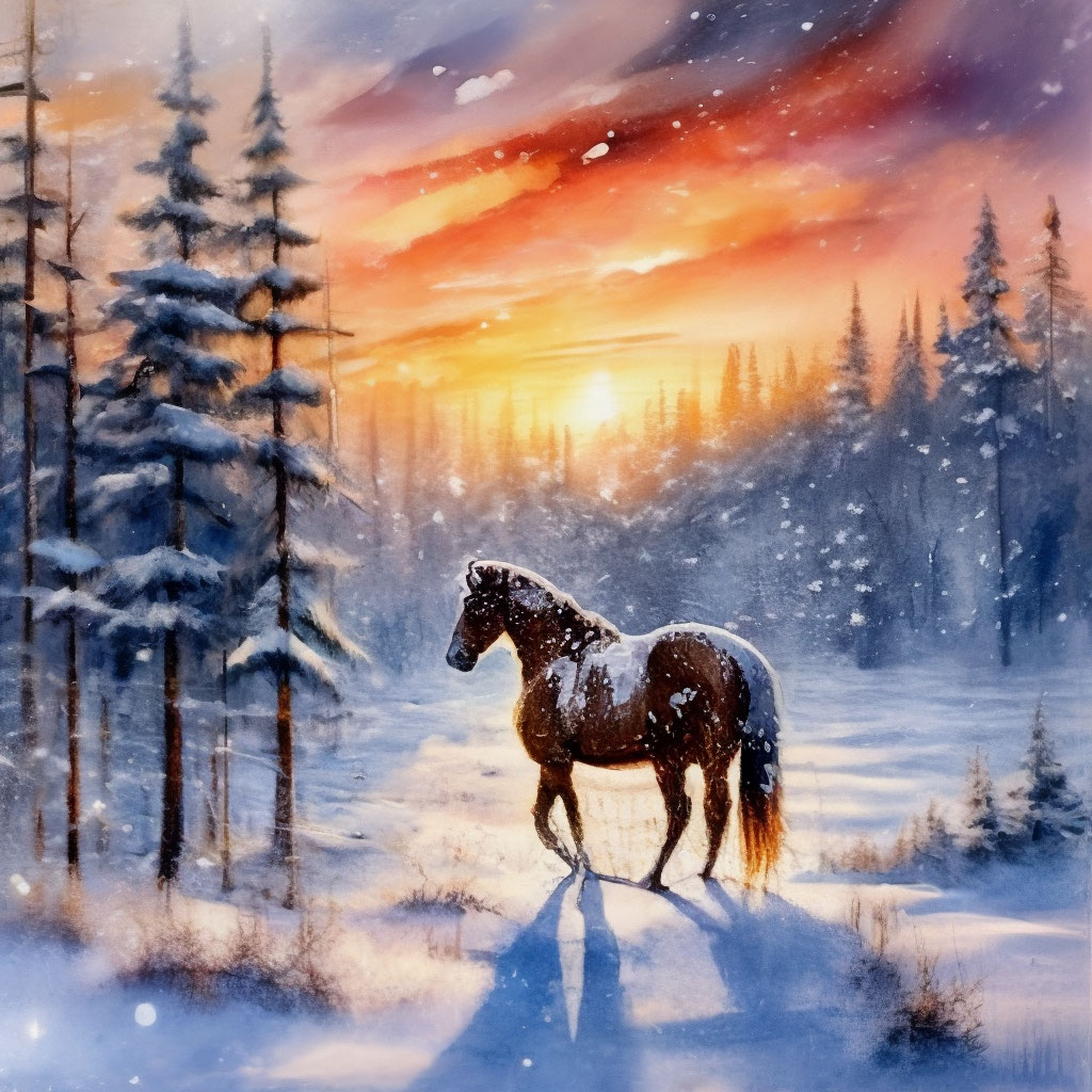 Стоковые фотографии по запросу Лошадь снег сани