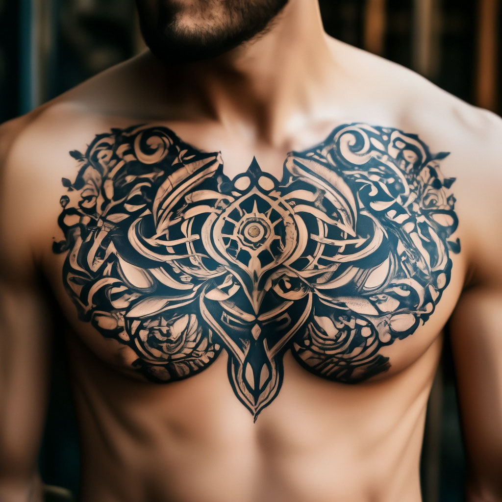 мужские тату на грудной клетке эскизы | Дзен