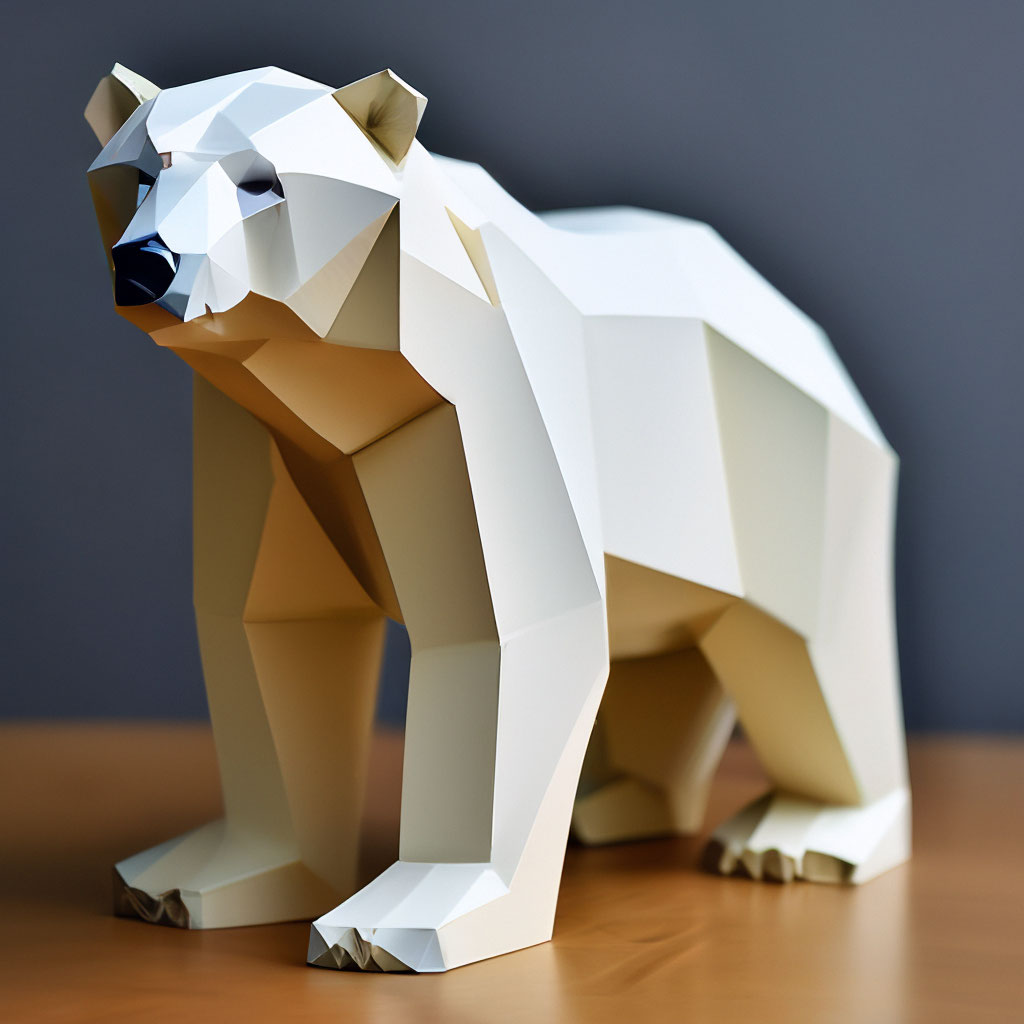 Медведь из бумаги Wizardi 3D PP-1MED-BRW
