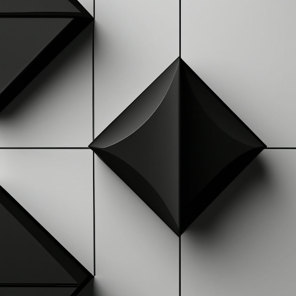 Чёрно-белый минимализм геометрия» — создано в Шедевруме
