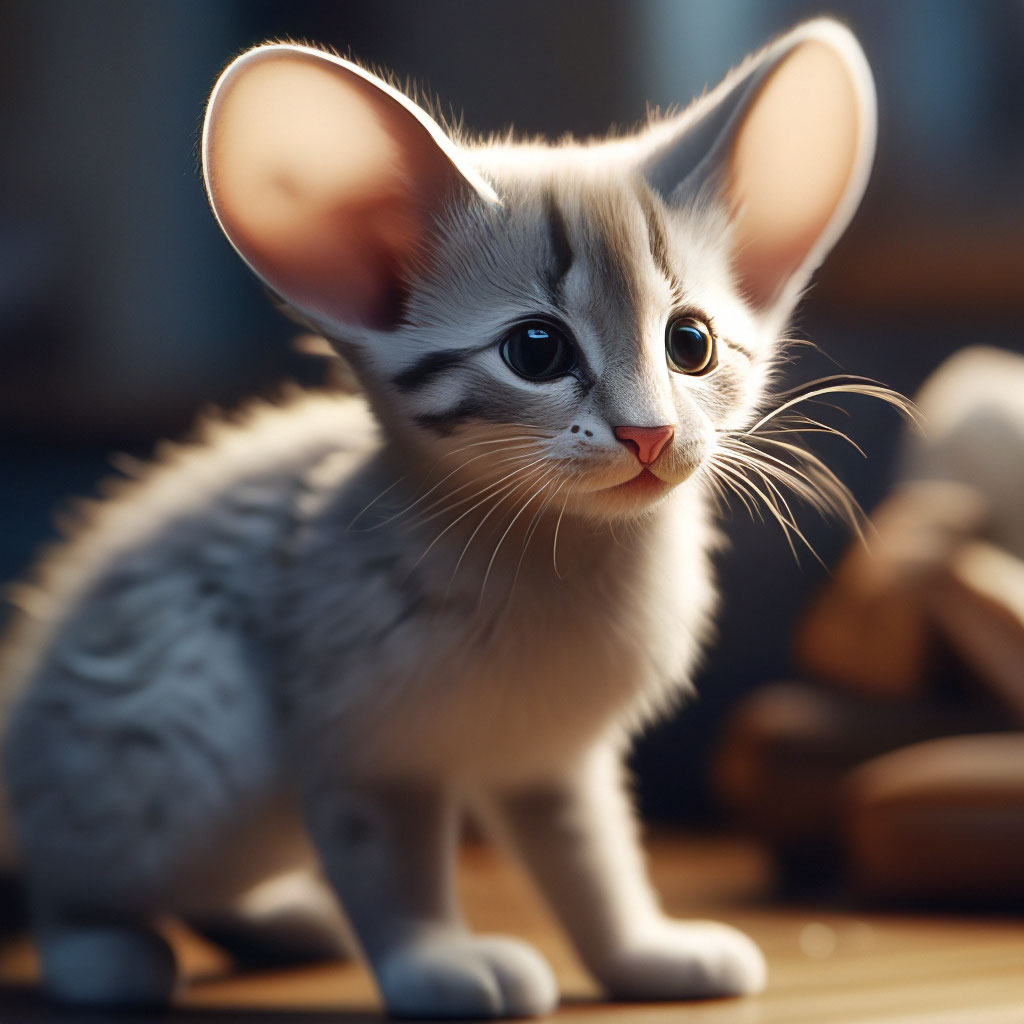 Кот с мышиными ушами