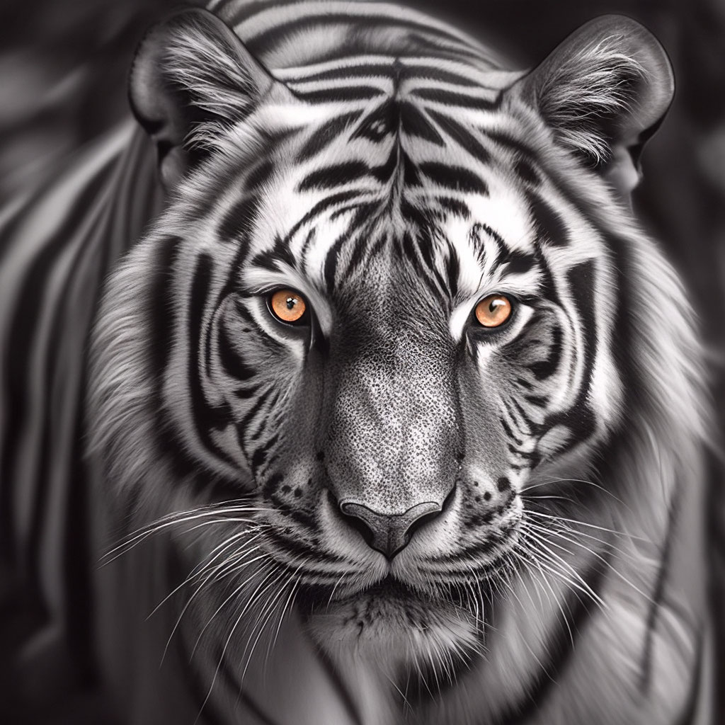 Тигр чёрно белый