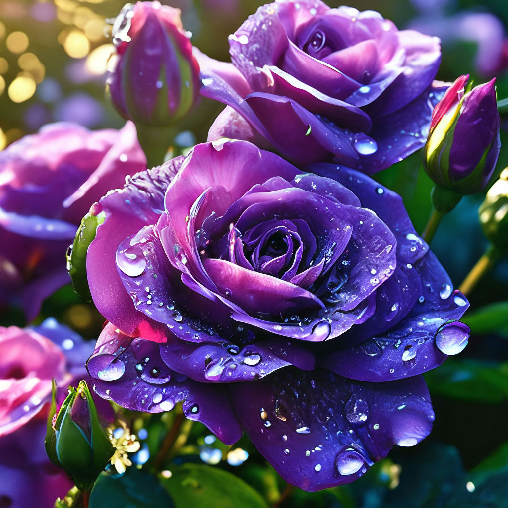🌹🌹🌹 куст темно-фиолетовых роз, …» — создано в Шедевруме