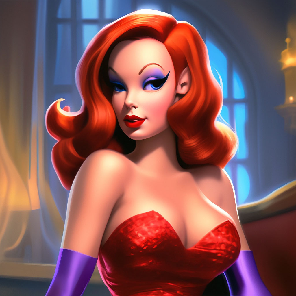 Jessica Rabbit из «Кто …» — картинка создана в Шедевруме