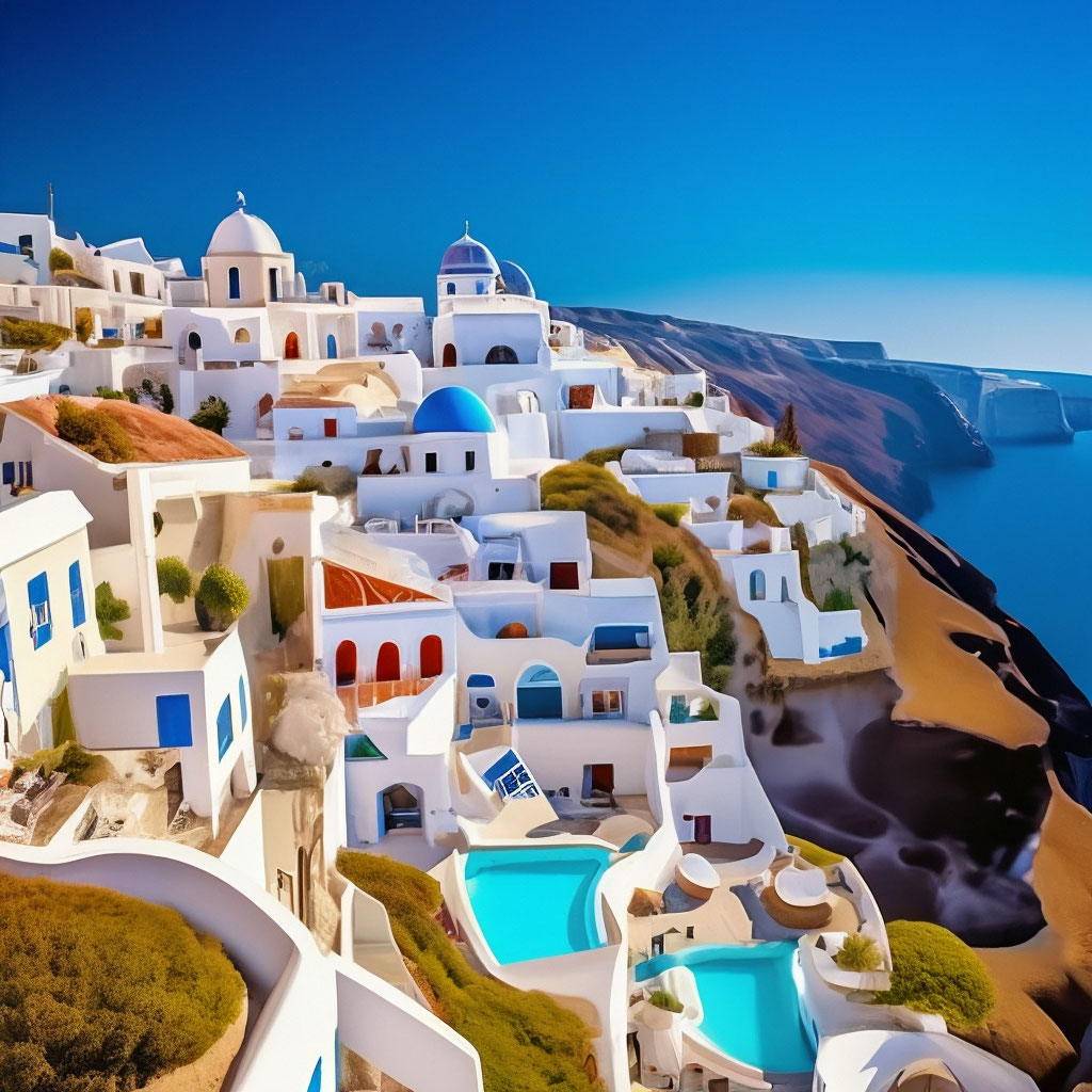 Остров Санторини Греция» — создано в Шедевруме