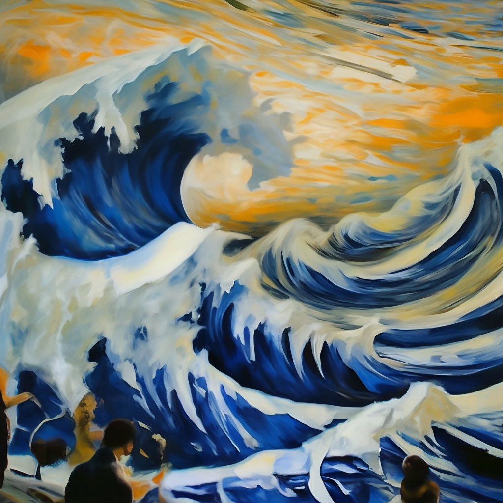 Картина Большая волна в стиле …» — создано в Шедевруме