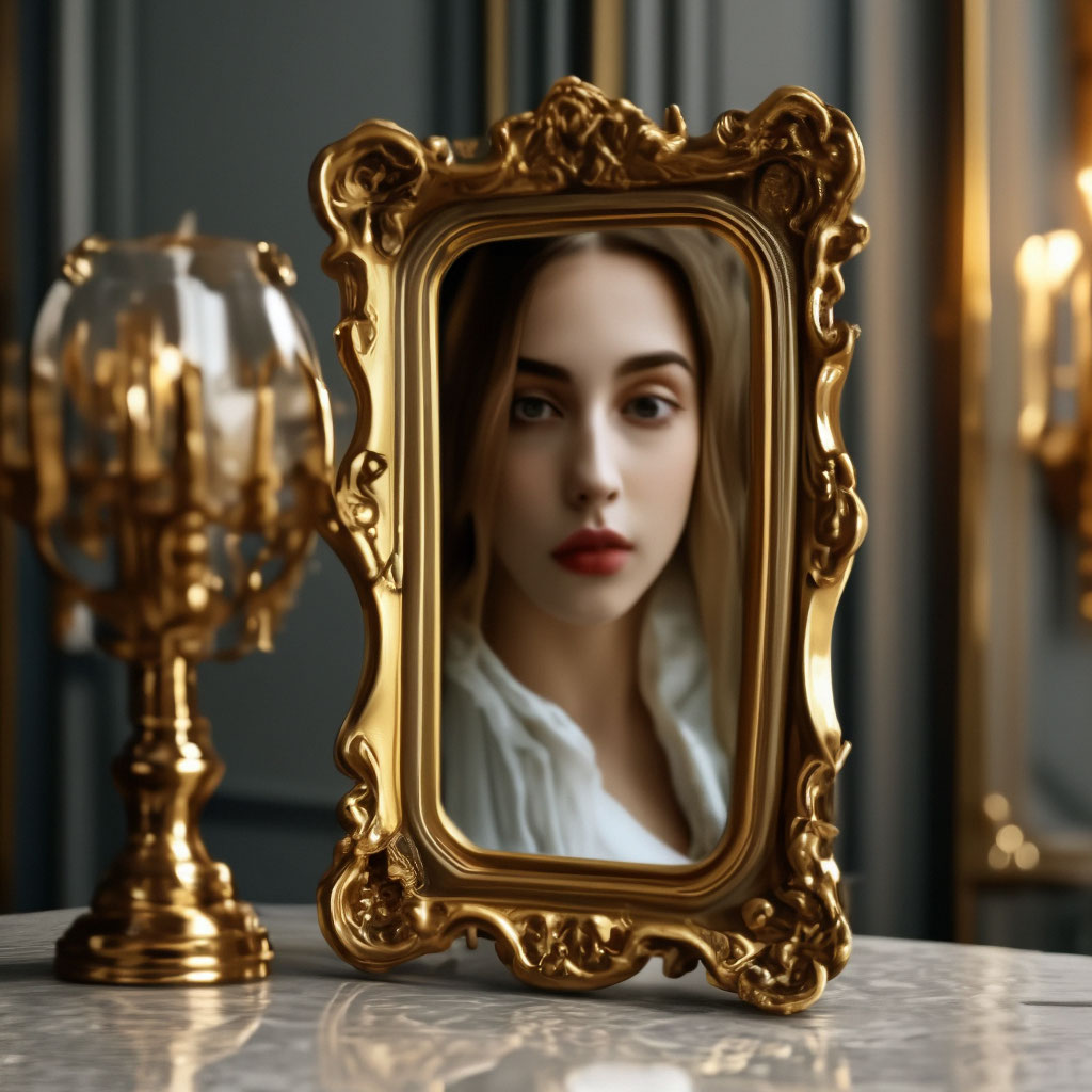 Зеркало смотрит в зеркало яко …» — создано в Шедевруме