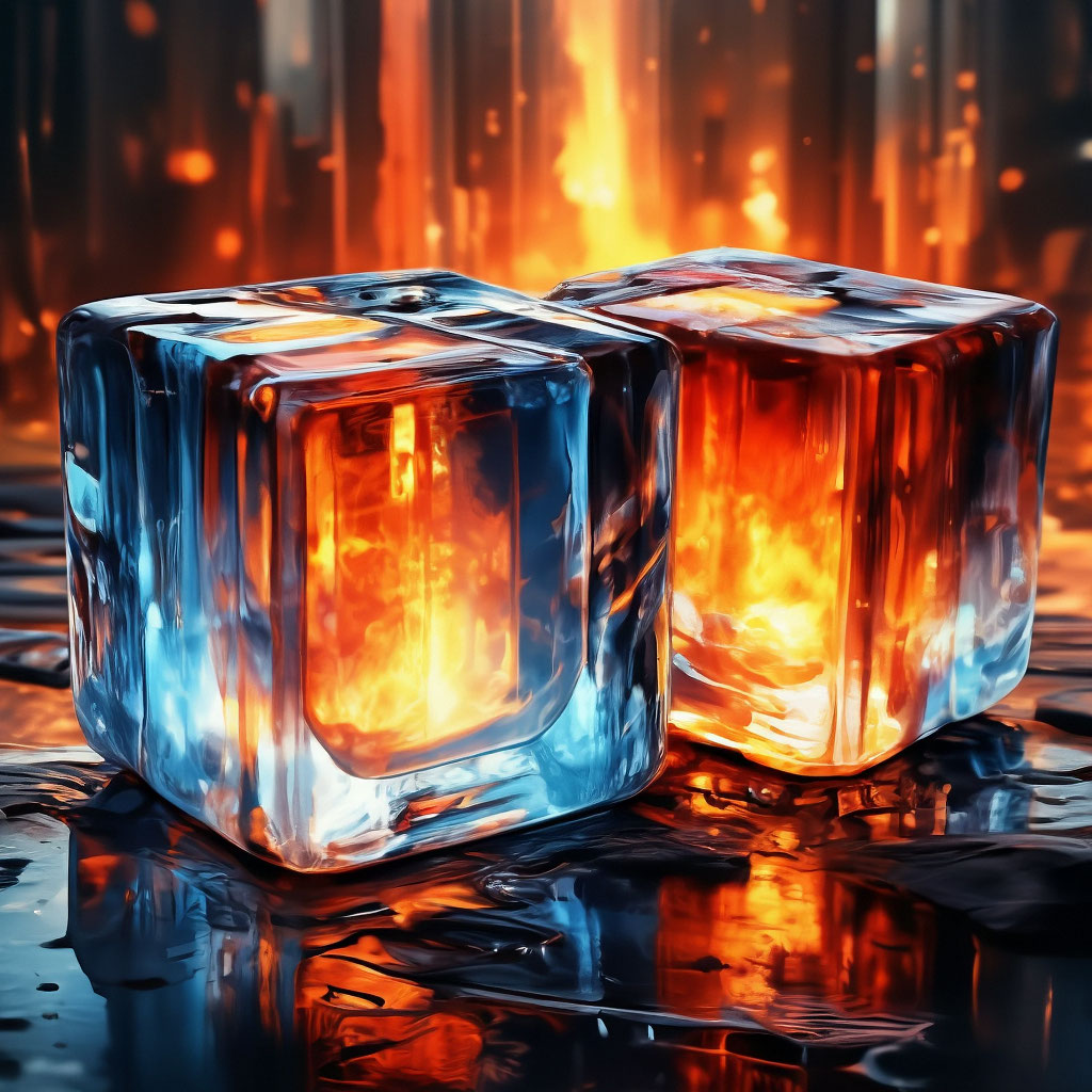 «2 горящих кубика льда» — создано в Шедевруме