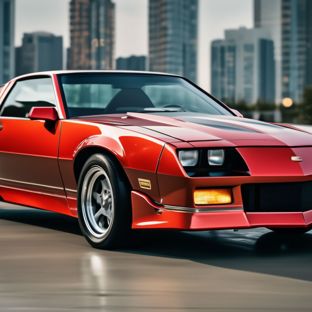 Chevrolet camaro iroc-z, 1984, red, polished, front side