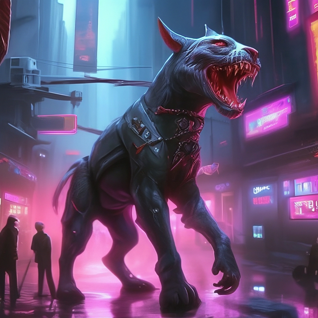 «Чупакабра в киберпанке, реализм» — создано в Шедевруме