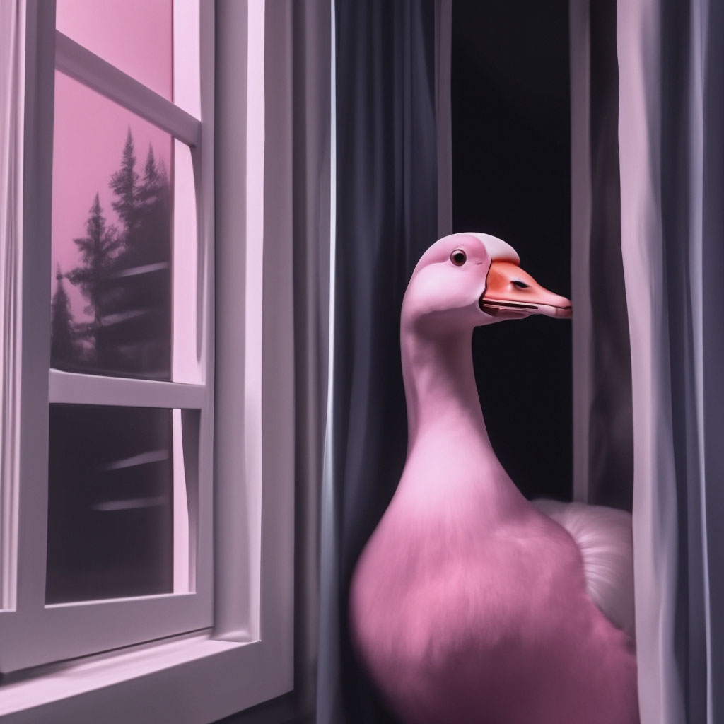 Откуда взялся мем – розовый гусь смотрит в окно и что он означает, как использовать