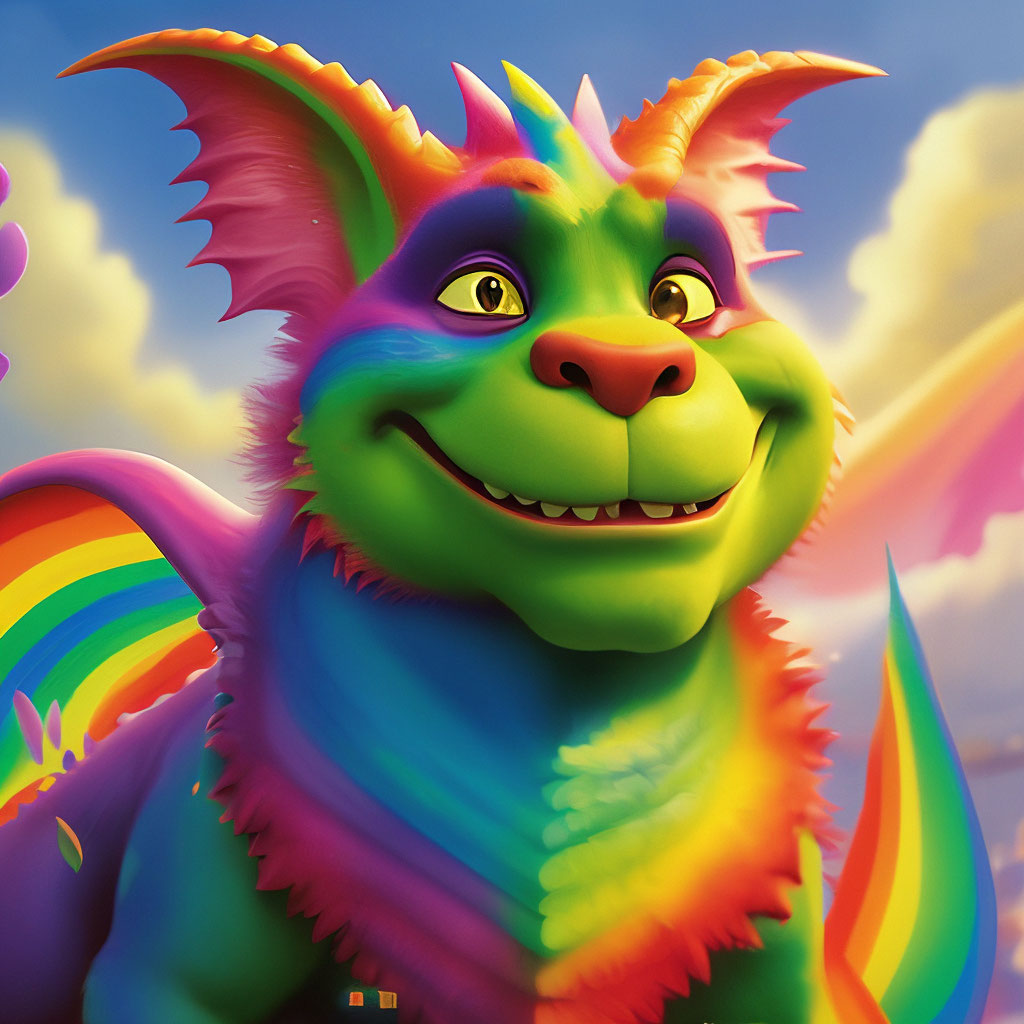 Dragon cat rainbow shrek