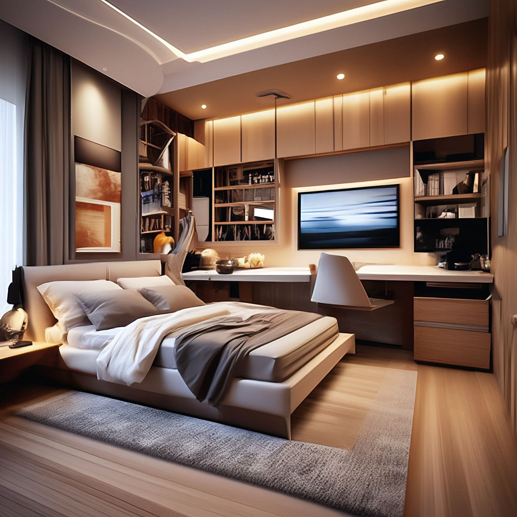 Дизайн спальни 18 кв м в современном стиле с фото: интерьер прямоугольной комнаты