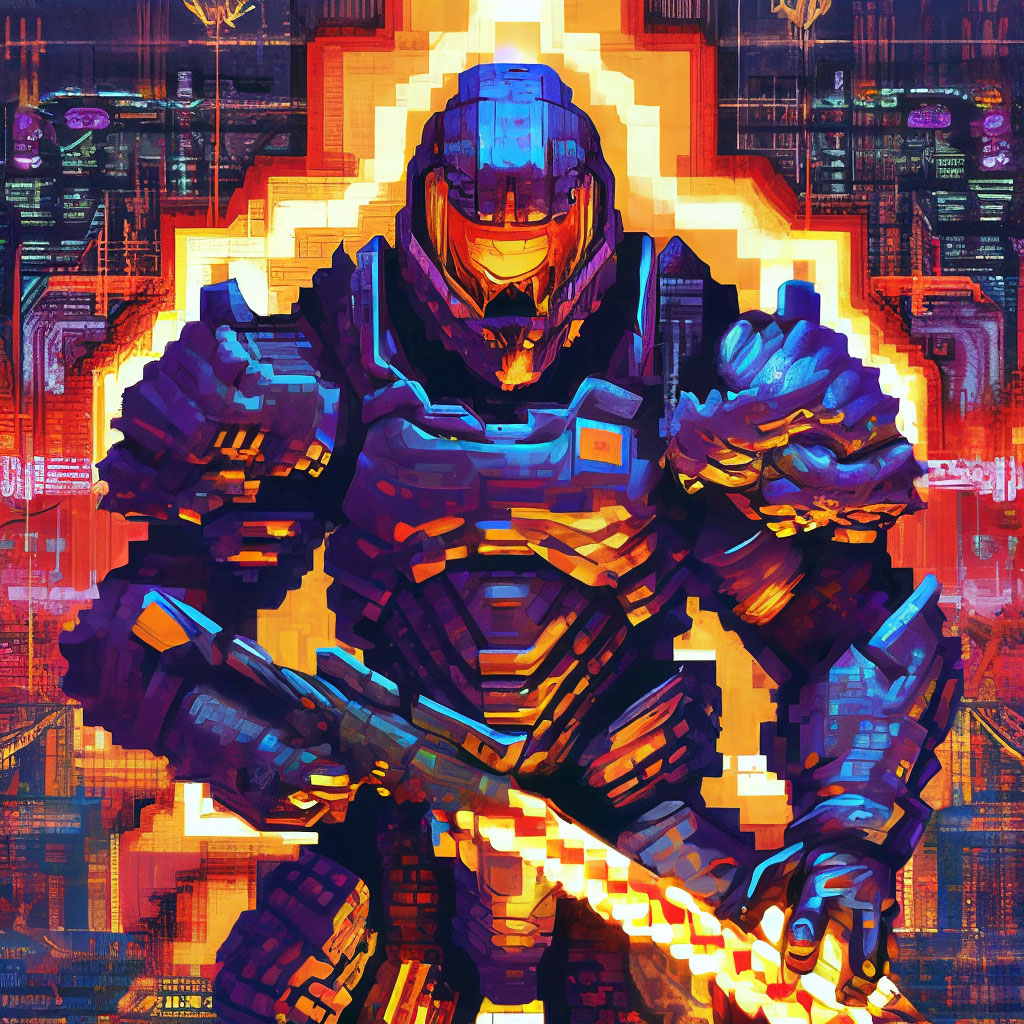 Doom 3 Hell Knight Pixel Art