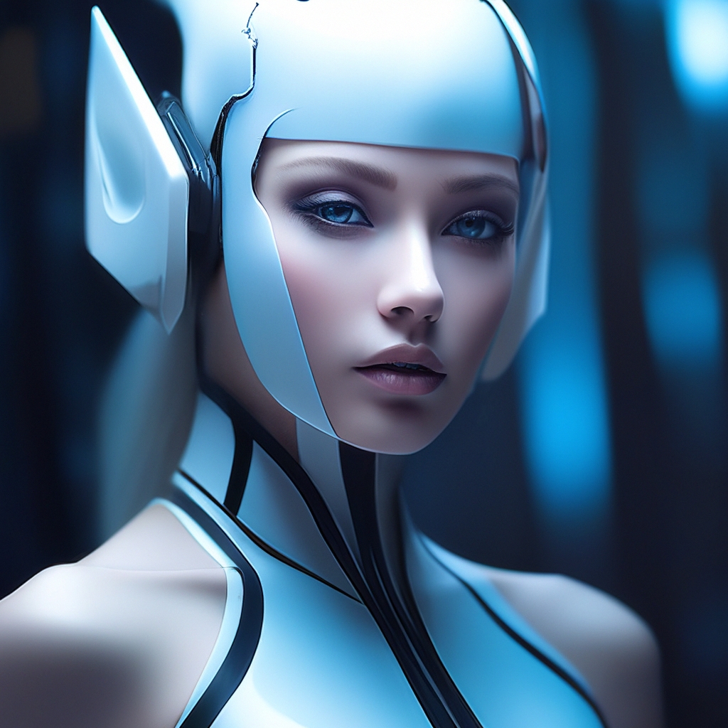 Красивая девушка андроид» — создано в Шедевруме