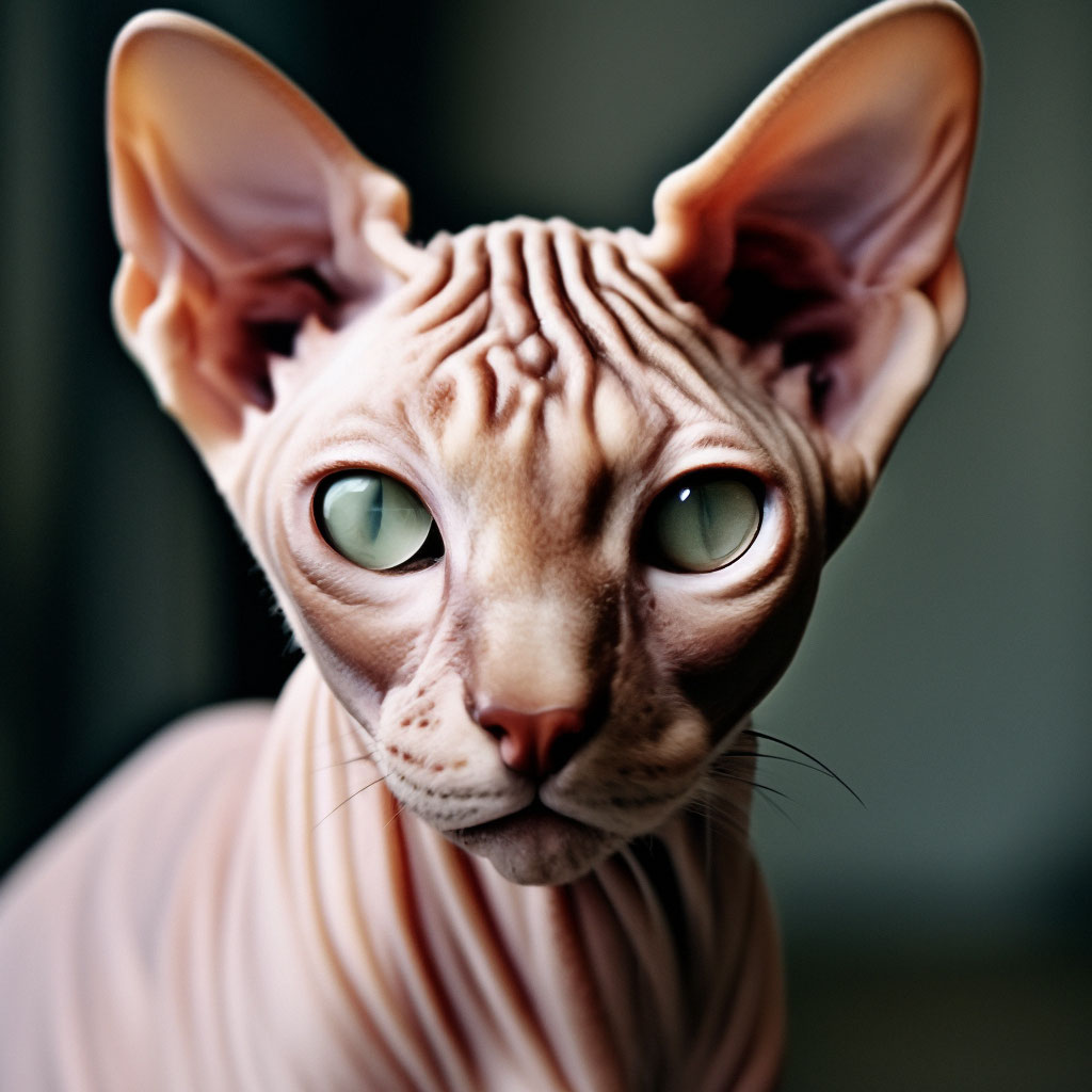 Красивая лысая кошка» — создано в Шедевруме
