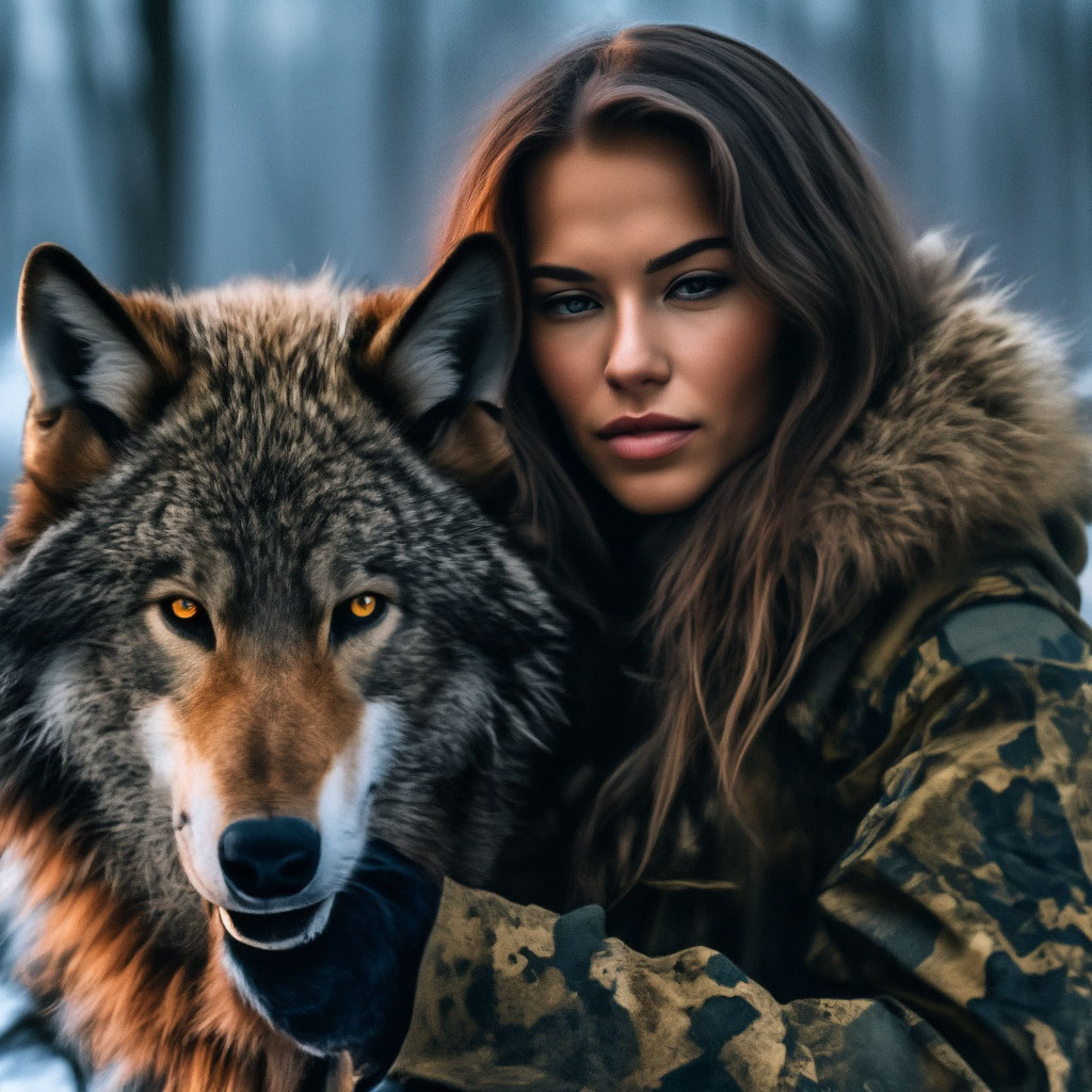 Охота с волками. реалистично, высокое…» — создано в Шедевруме