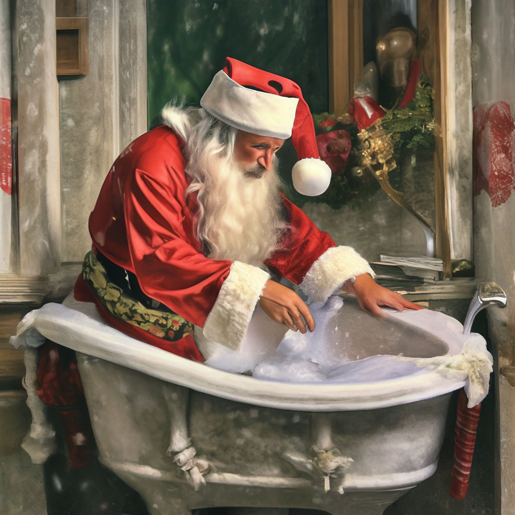 Дед Мороз в бане