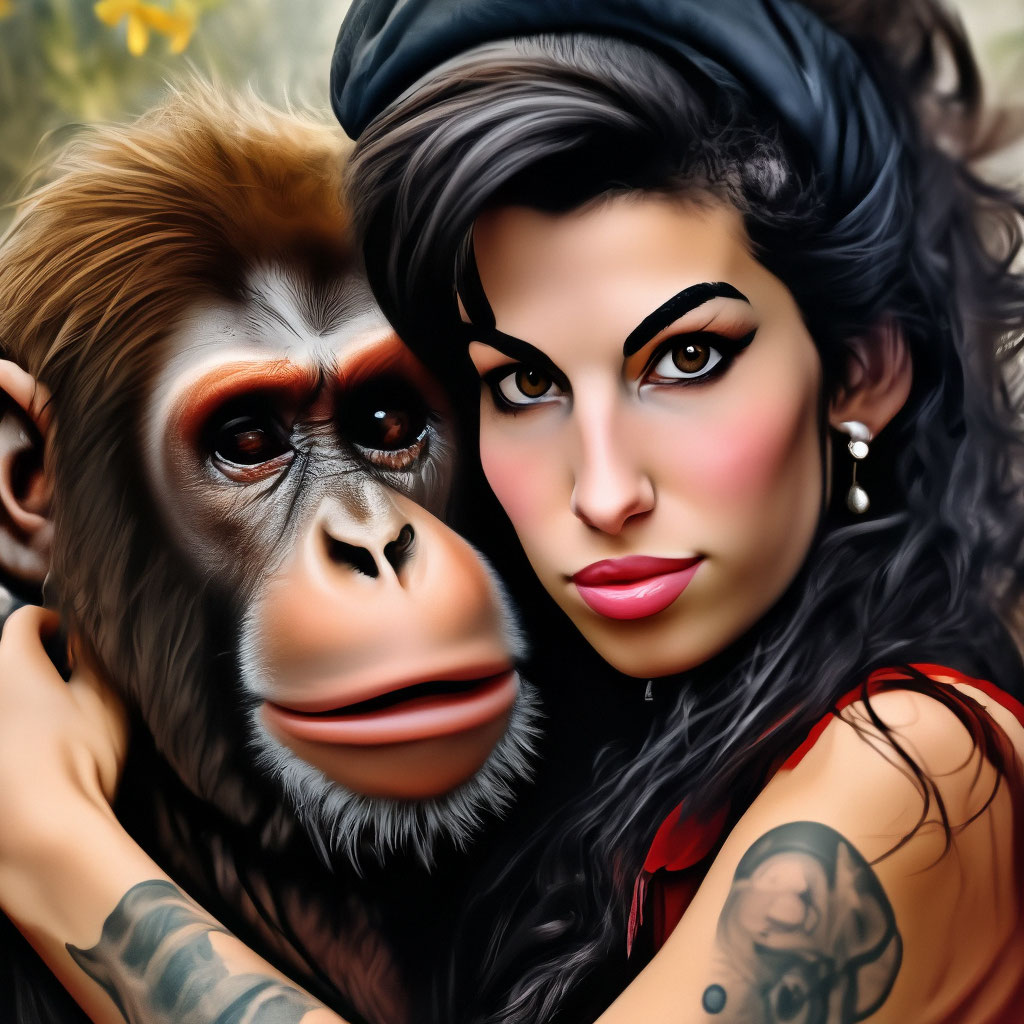 Huggin' up the big monkey man... Amy …