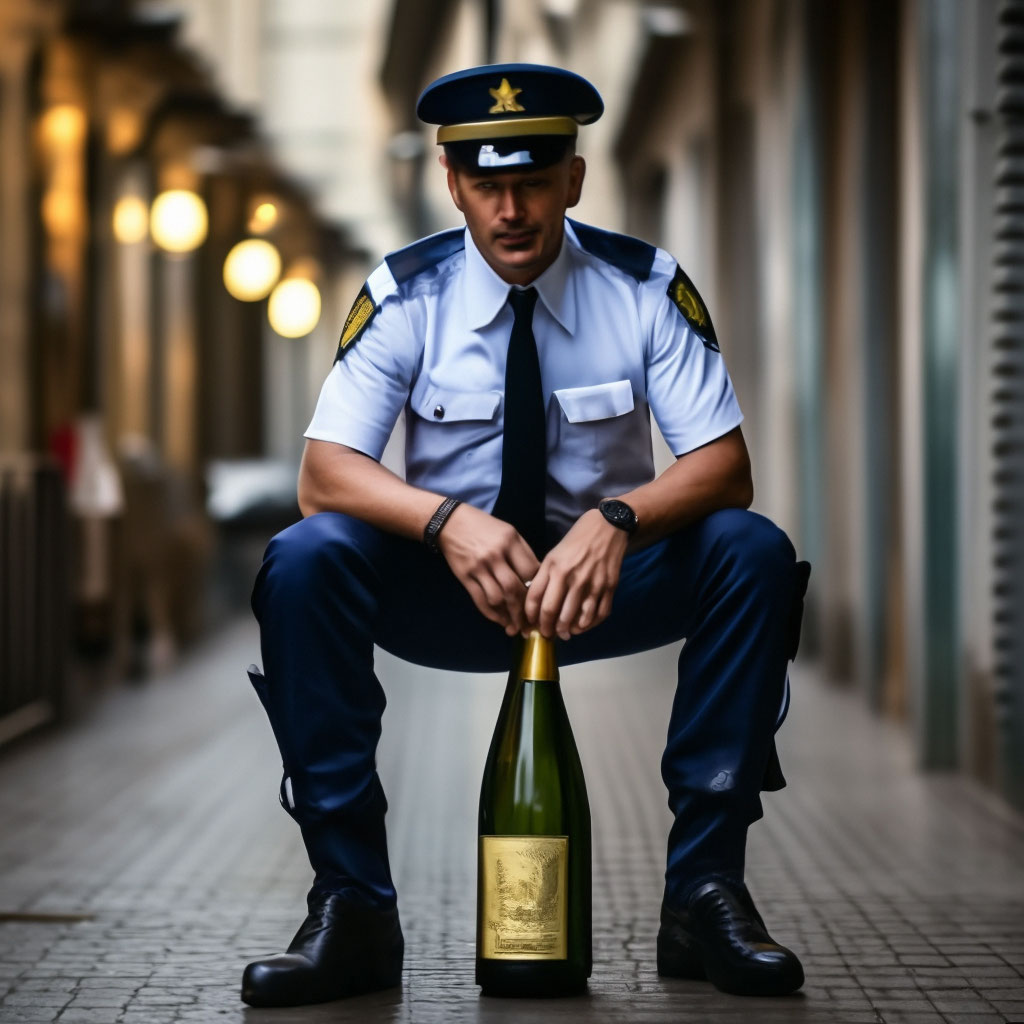 Подарок мужчине-полицейскому. Бутылка 