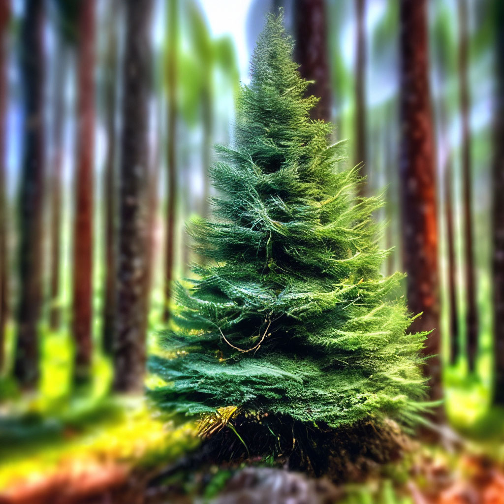 Раскраска елка в лесу