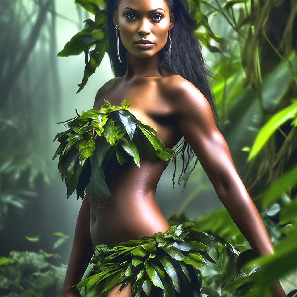 Портрет девушки в джунглях