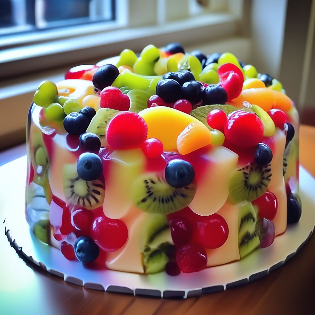 Торт с бисквитом, желатином, сметаной и фруктами | Recipe | Fruit cake, Cooking and baking, Food