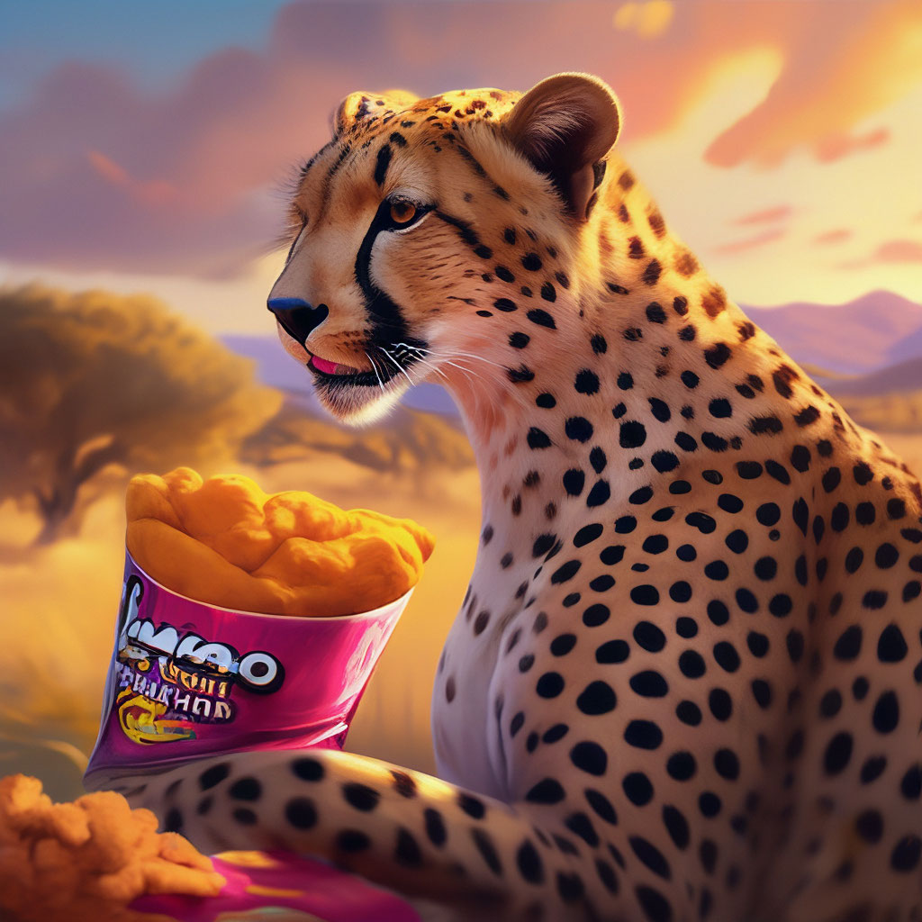 «Честер любит читос леопард реклама» — создано в Шедевруме