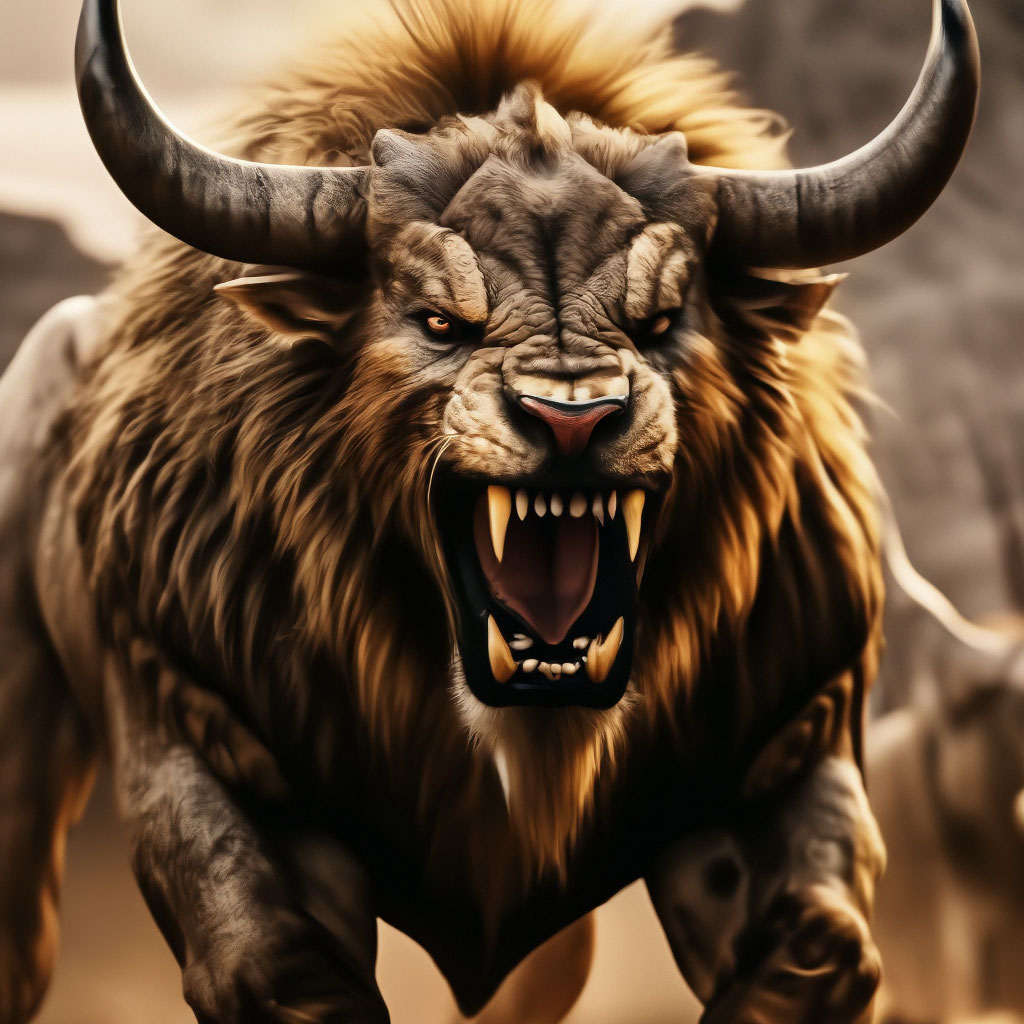 Король Лев полный злобы скалит зубы для эффектной аватарки — Арт картинки