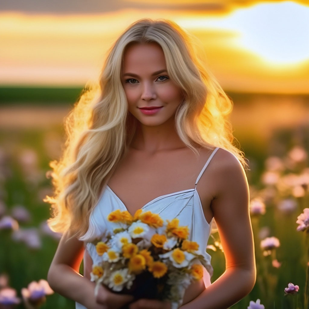 Улыбающаяся блондинка лежит окружённая ромашками — Фотографии для аватара