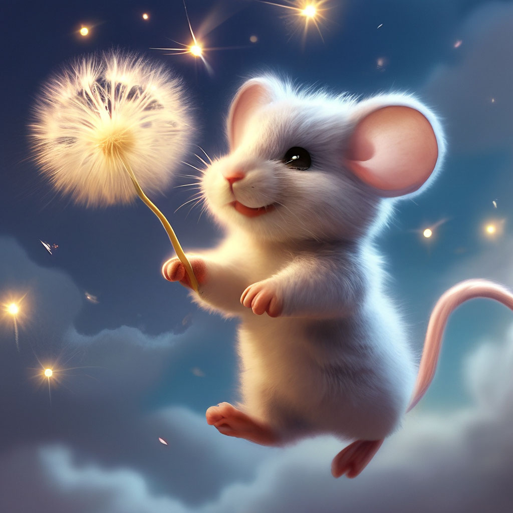 経典ブランド fluffy cute cryptic A mouse through flying eyes, big with 工芸品