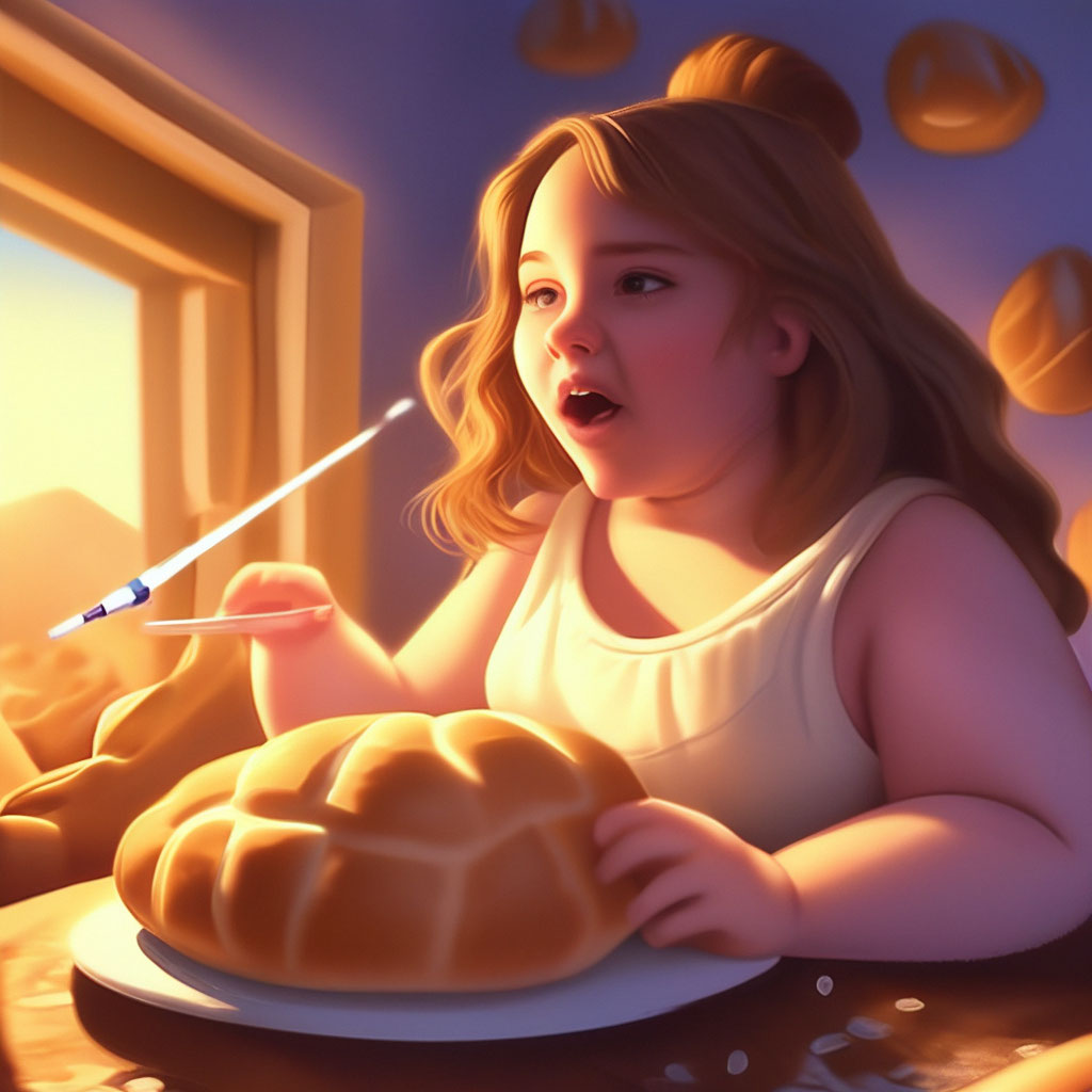 Гибрид толстая девочка-хлеб, …» — создано в Шедевруме