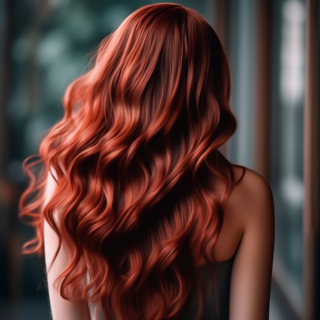 Рыжие волосы сзади