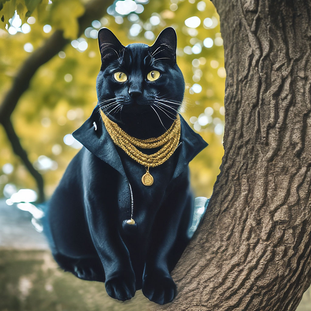 Черный большой кот в очках и …» — создано в Шедевруме