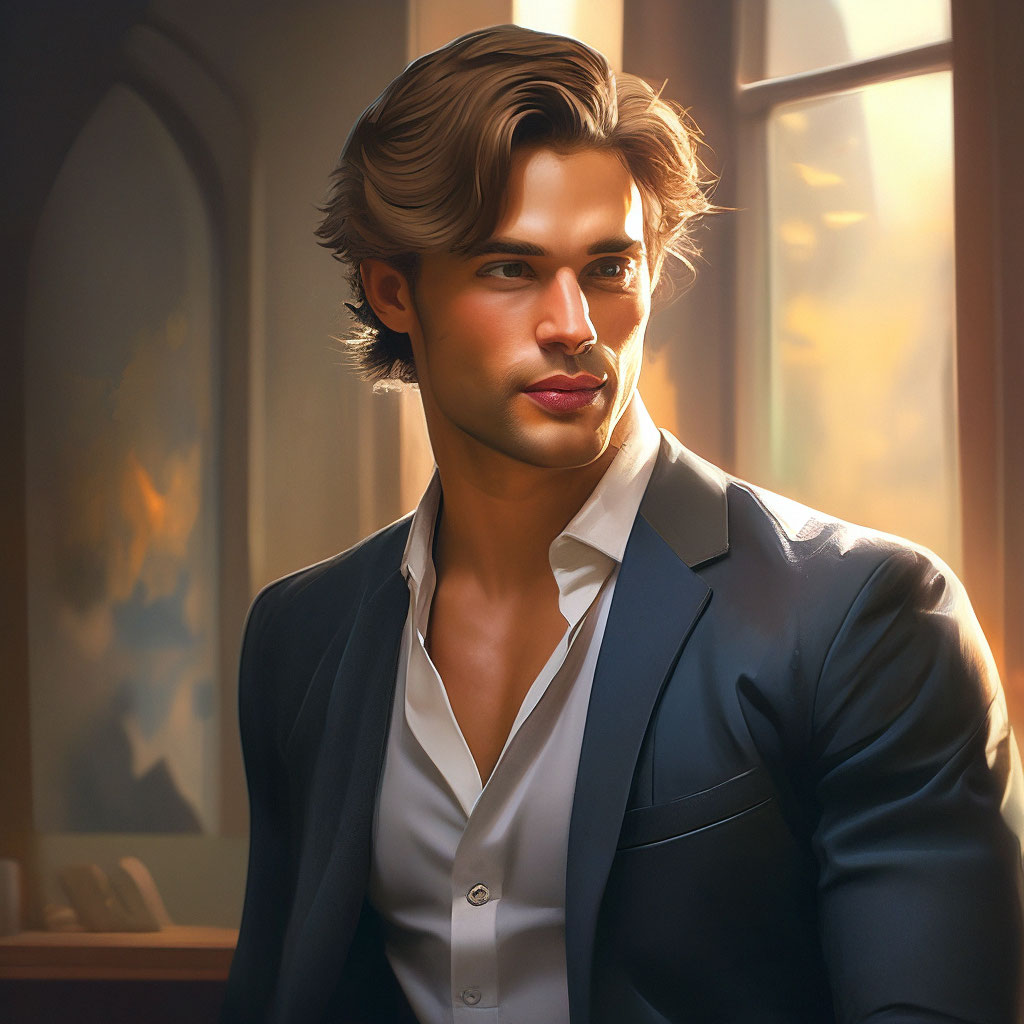 "Handsome" — image created in Shedevrum