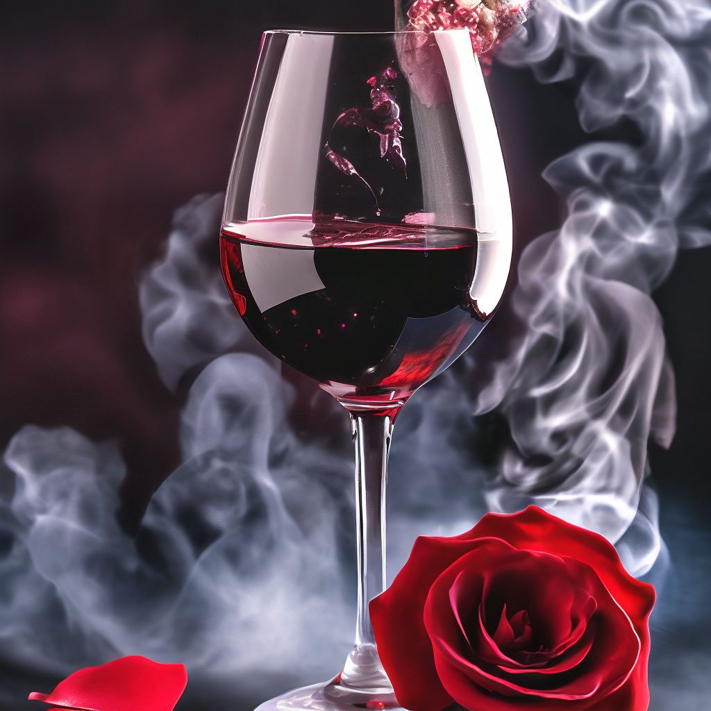 Черный фон и Бакал красного вина …» — создано в Шедевруме