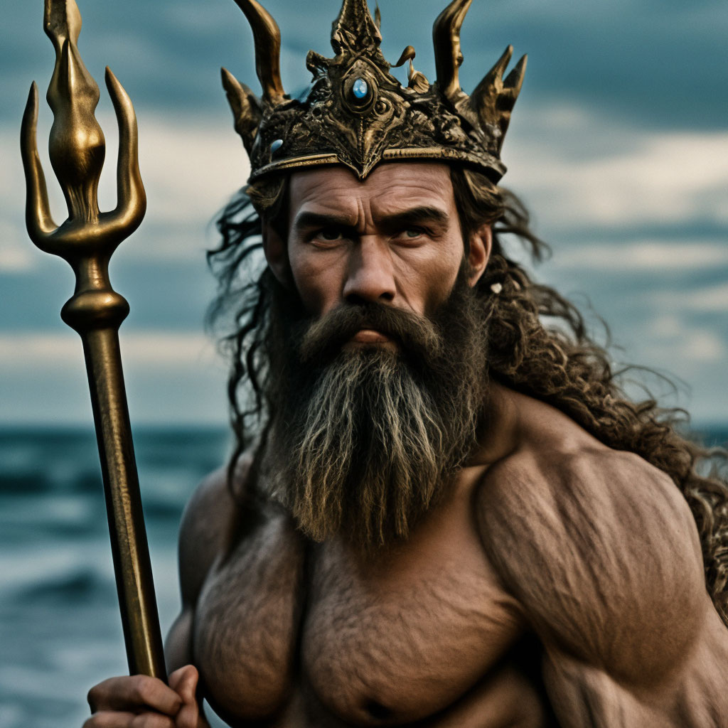 Нептун царь морской, в короне и с…» — создано в Шедевруме