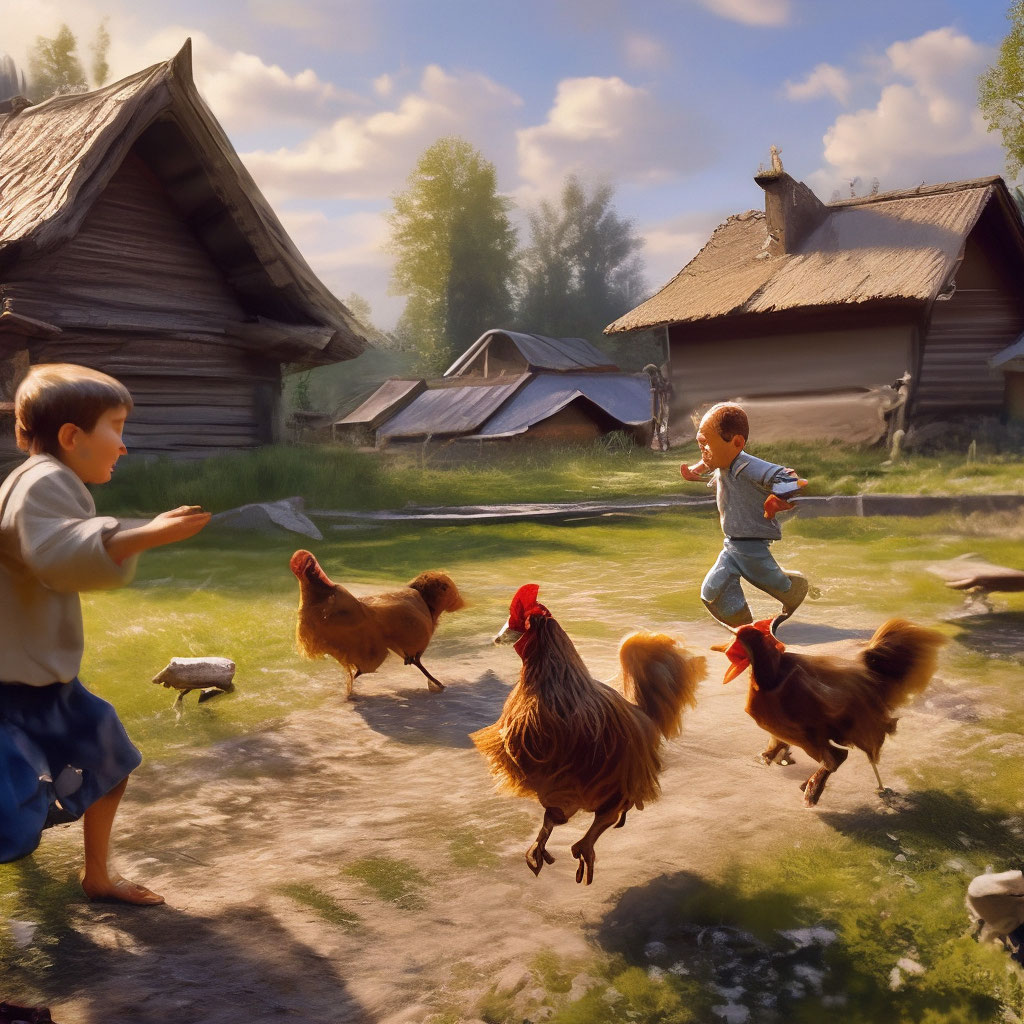 Картинка деревенский двор