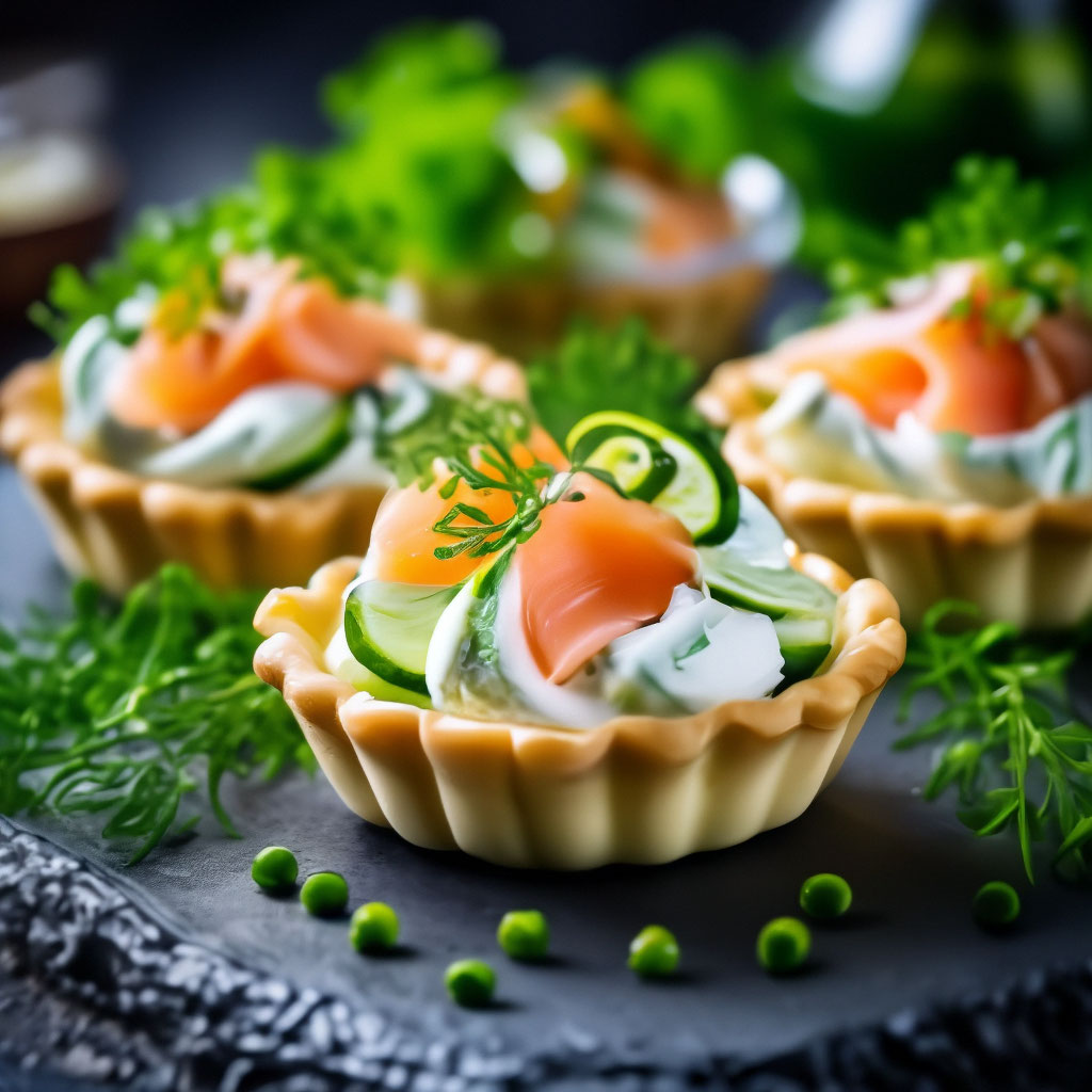 Красивая и Вкусная Праздничная Закуска. Тарталетки с Сыром и Красной Рыбой Рецеп