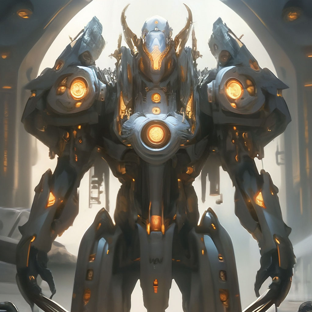 "Mechanical demiurge." — image created in Shedevrum