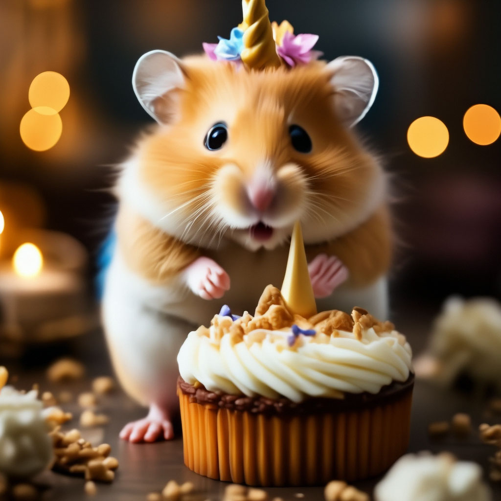 Hamster eating cake hotsell